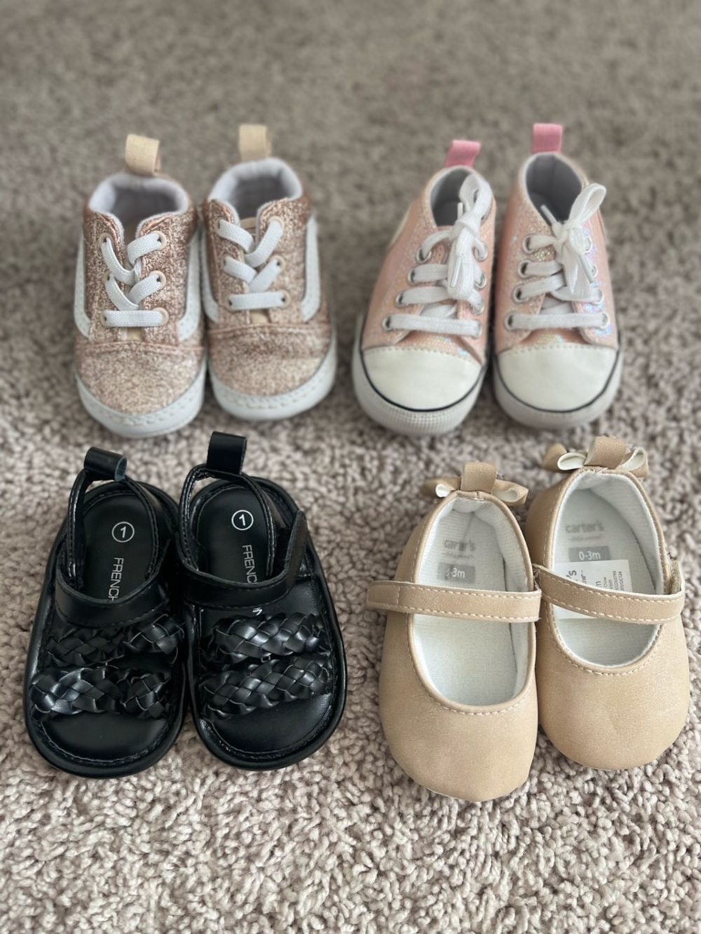 Baby Girl Mixed Shoe Set — Size 1